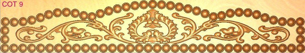 COT DESIGNS - COT-09 Elegant Floral Border Carving 3D Model